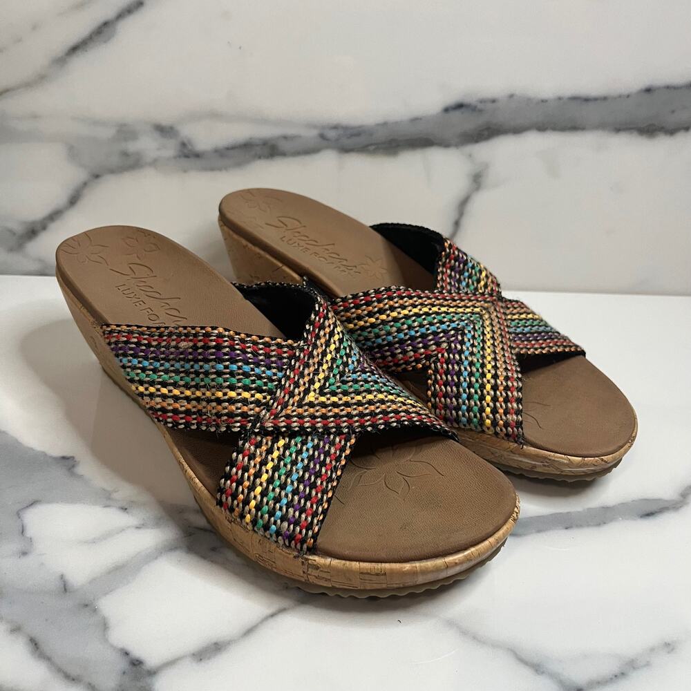 Skechers Luxe Foam | Women's Cali Beverlee Delighted Wedge Sandal Sz 8 Comfort